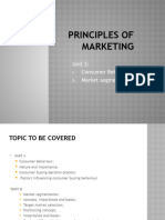 PRINCIPLES OF MARKETING - UNIT 2 Consumer Behaviour and Market Segmentation