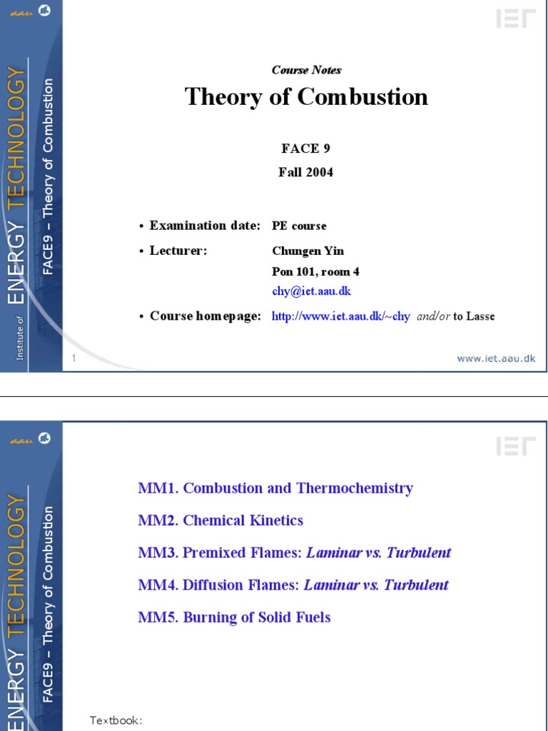 Combustion Theory Course Notes | PDF | Reaction Rate | Combustion