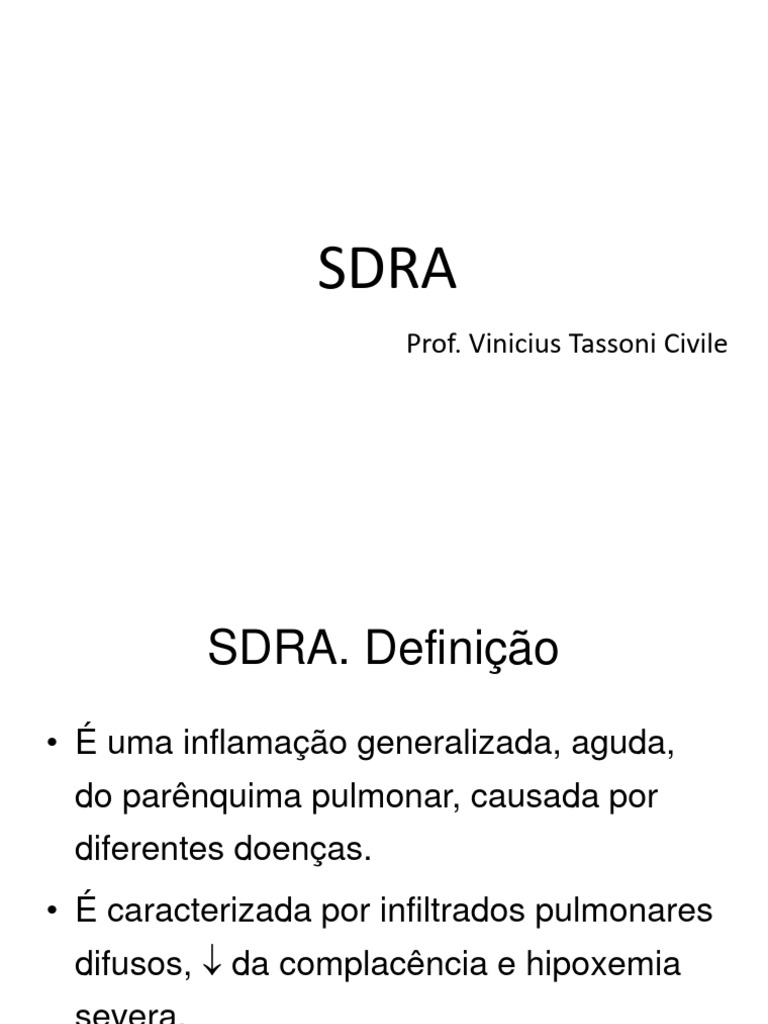 Entendendo a SDRA: Causas e Sintomas | PDF | Epidemiologia | Doenças e ...