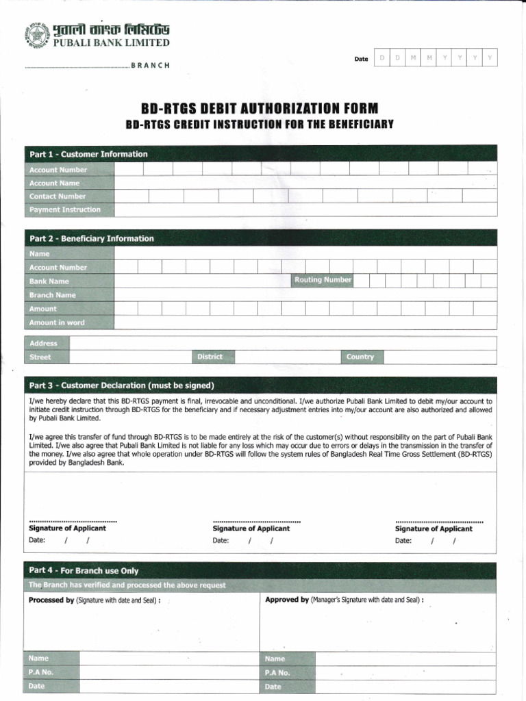 Hdfc Bank Rtgs Form English
