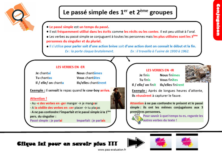 Le passé simple des 1er et 2ème groupes | PDF