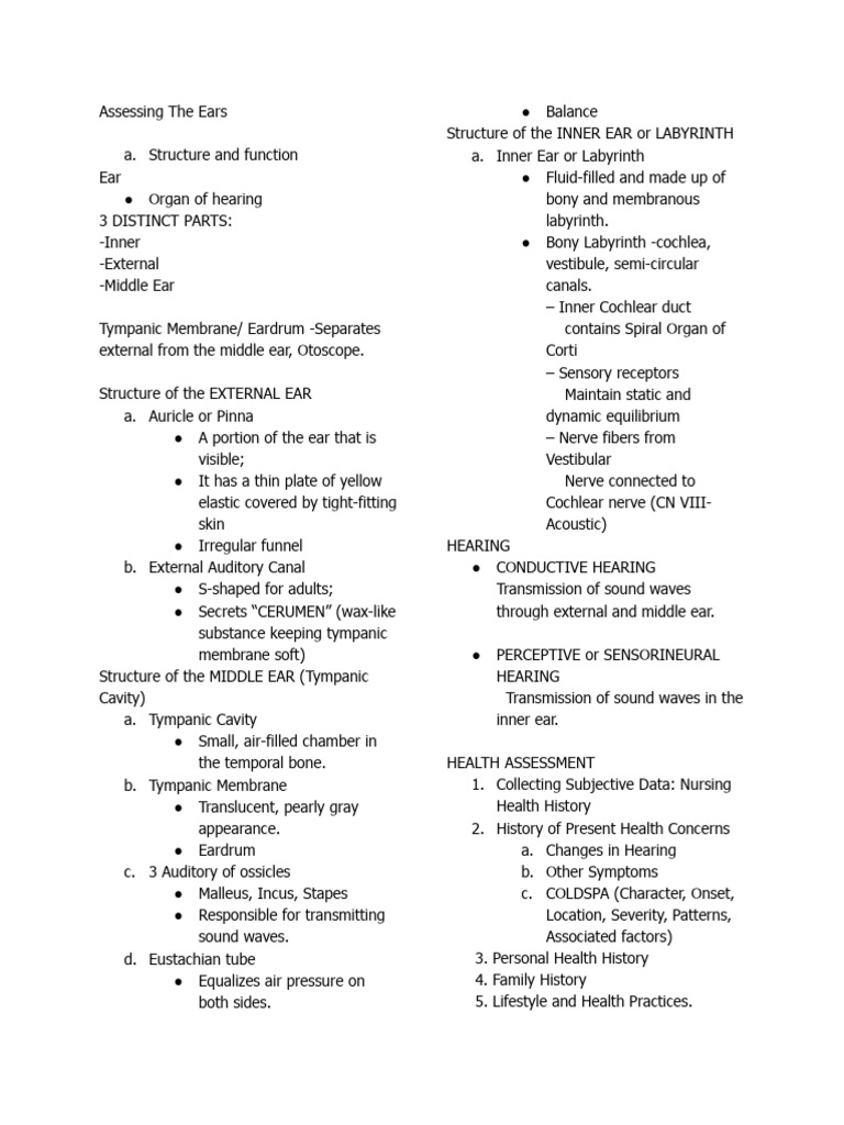 Assessing The Ears 2 | PDF
