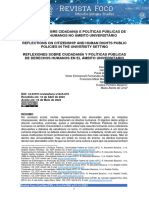 Reflexões Sobre Cidadania e Políticas Públicas de Direitos Humanos No Âmbito Universitário