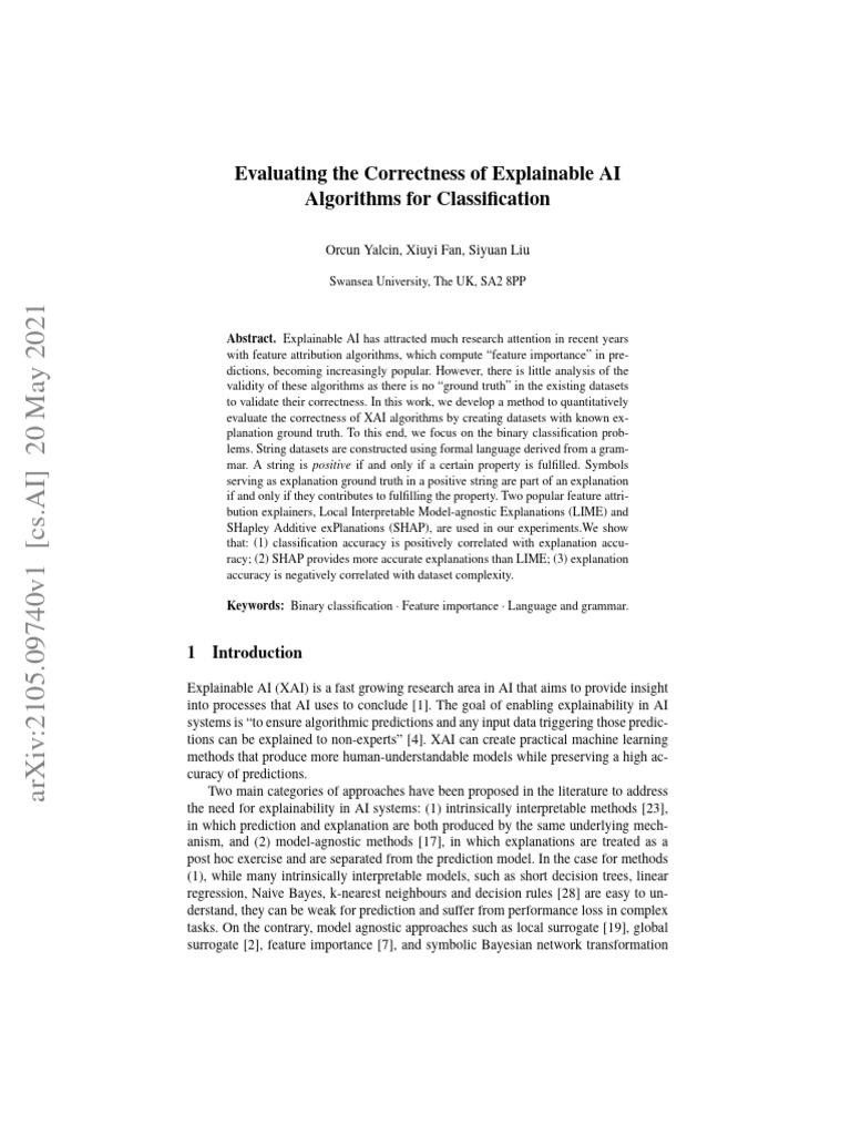 Evaluating Explainable AI Accuracy | PDF | Formalism (Deductive ...