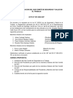 Acta de Conformacion Del Sub Comité de Seguridad y Salud en El Trabajo