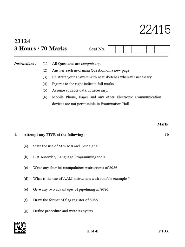 Microprocessor Question Paper 2023 | PDF | Amplifier | Transistor