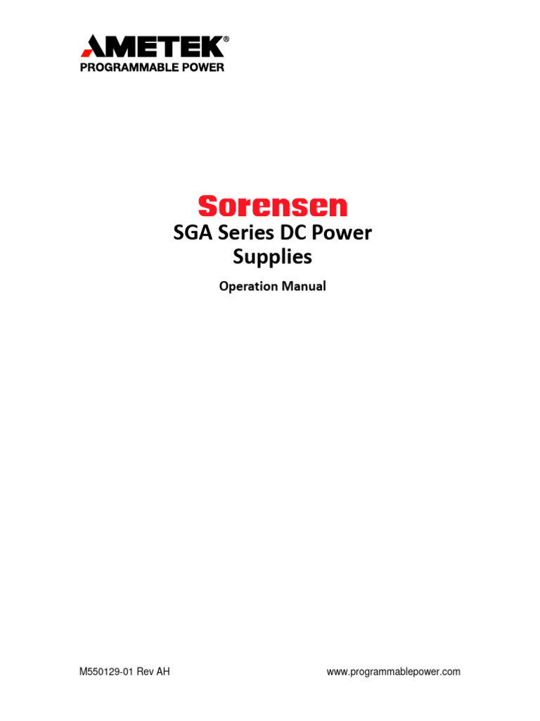 SGA-Series Operation Manual M550129-01 | PDF | Alternating Current ...
