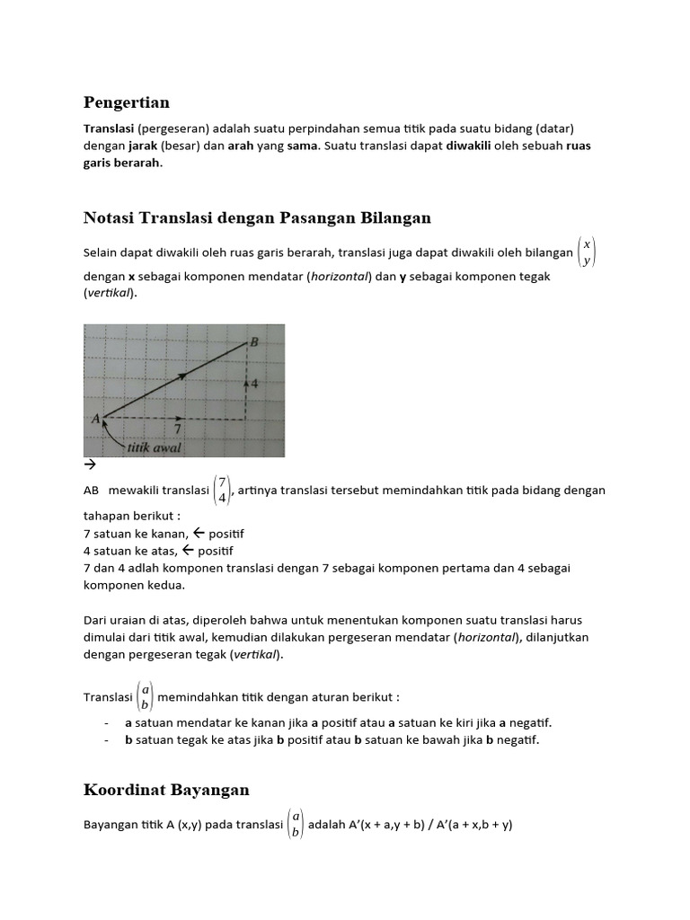 Pengertian dan Aturan Translasi Geometri | PDF
