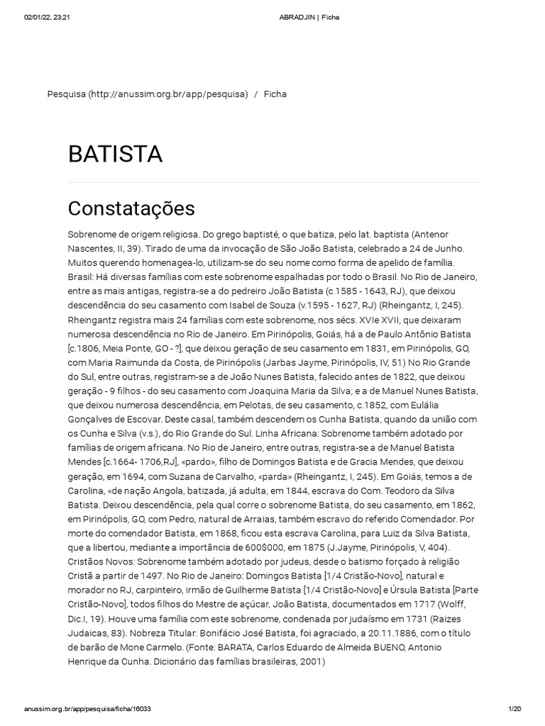 Sobrenomes e História Judaica no Brasil | PDF | Inquisição | Sobrenome