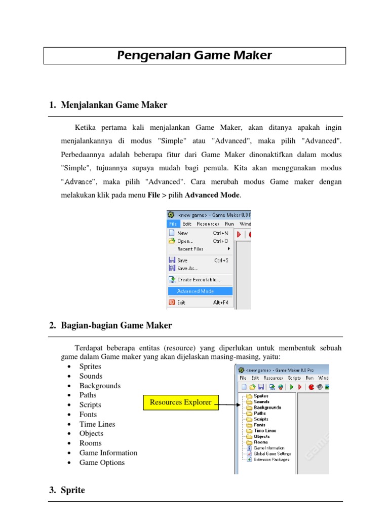 Fungsi Sprites dalam Game Maker | PDF