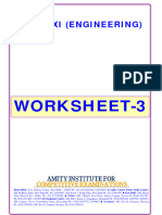 Worksheet Class XI PCM