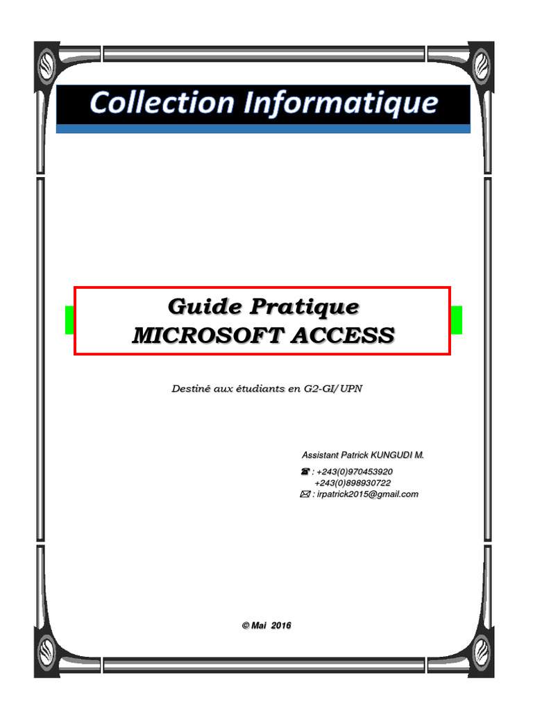 Guide Pratique Microsoft Access 2013 | PDF | Microsoft Access | Bouton ...