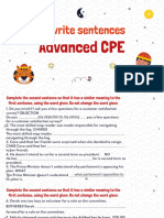 NO KEY Rewrite Sentences - Advanced CPE