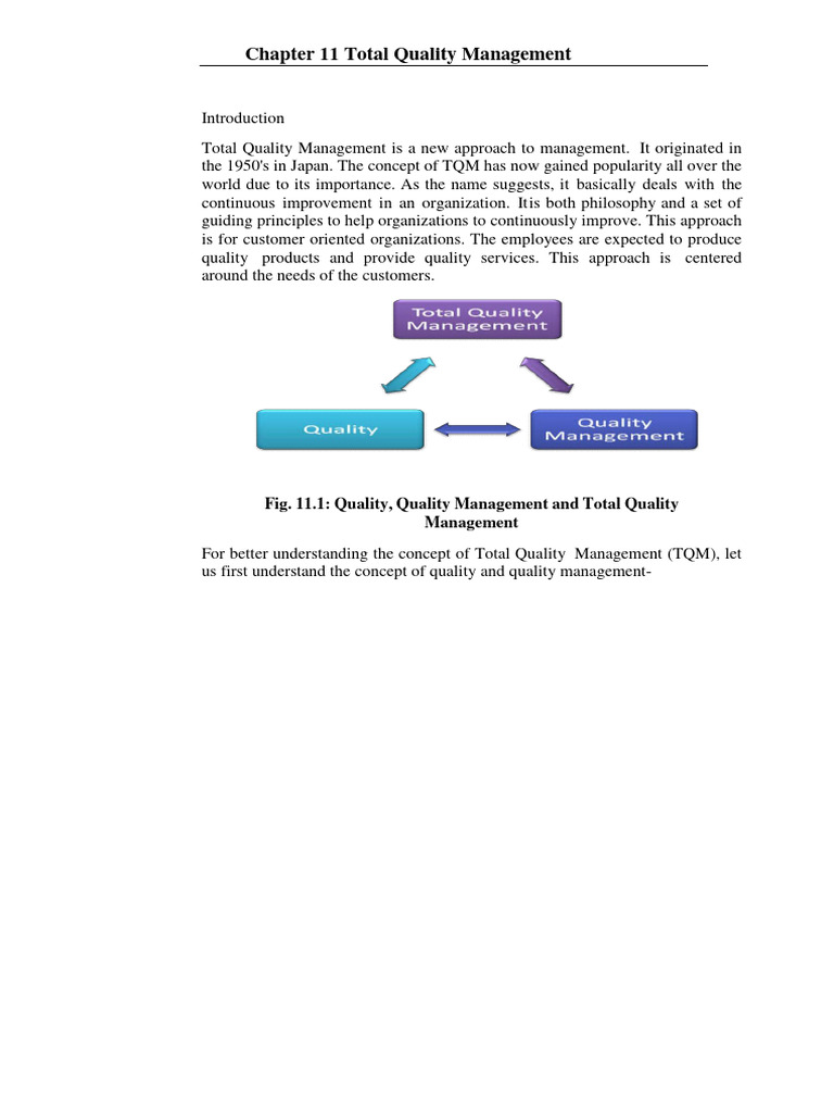 Total Quality Management Overview | PDF | Quality Management | Quality ...