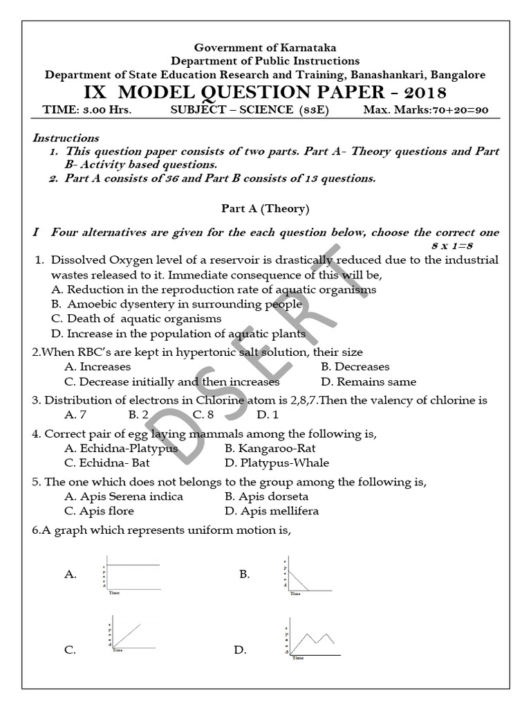 9th Science Eng Medium QP | PDF | Mitochondrion | Water