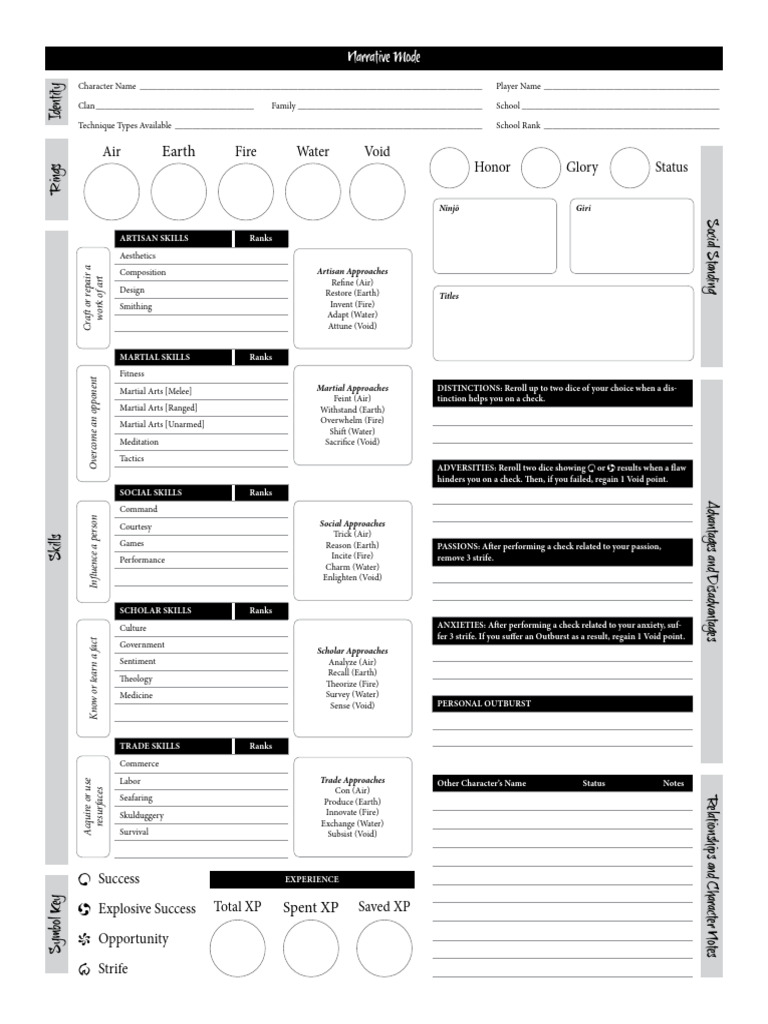 Character Creation Sheet for RPG | PDF