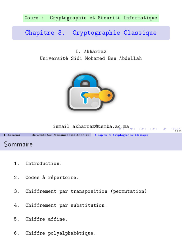 Cryptographie Classique et Codes Historiques | PDF | Cryptanalyse ...
