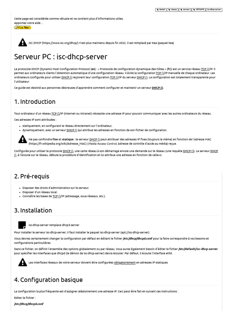 Configuration d'un serveur DHCP Ubuntu | PDF | Adresse IP | Informatique