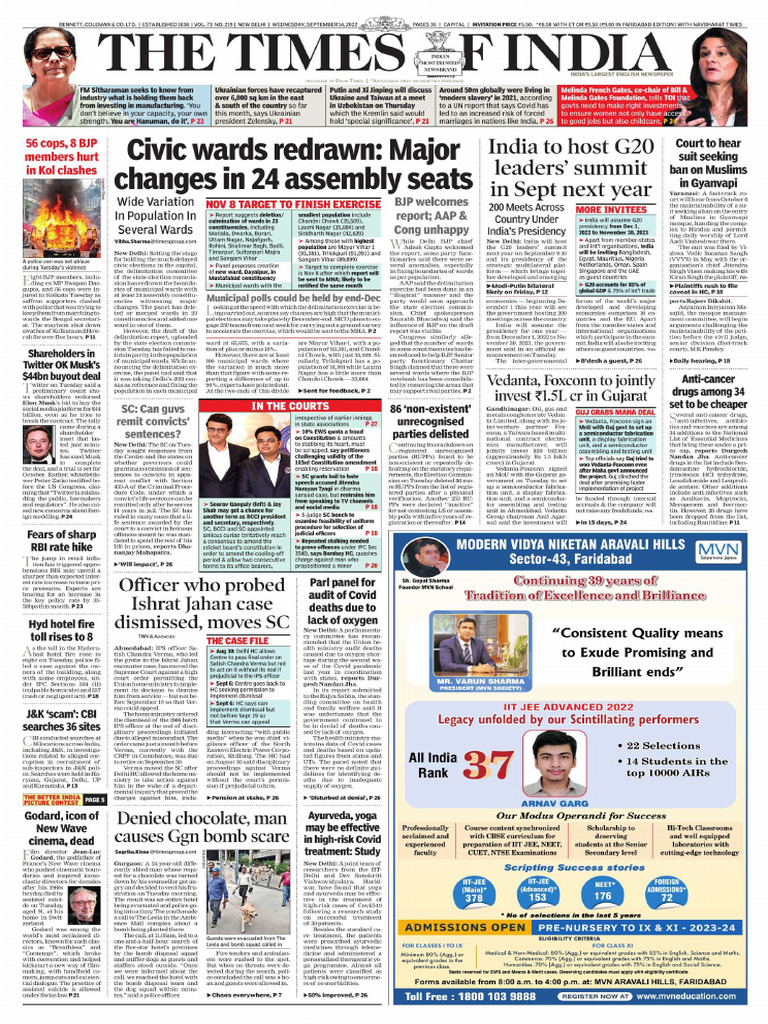 TODAY S NATIONAL NEWS HEADLINES IN ENGLISH TIMES OF INDIA PDF visual data 6