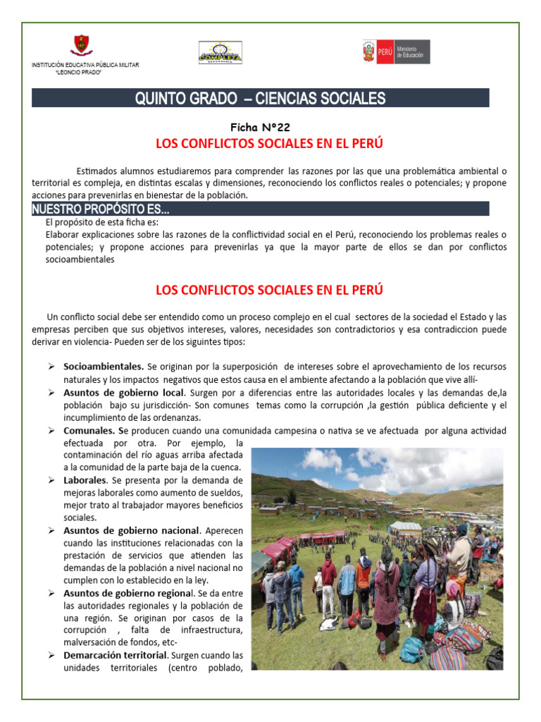 Conflictos Sociales en el Perú: Análisis y Resolución | PDF | Conflicto ...