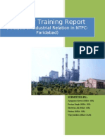 Summer Training Report: (Analysis of Industrial Relation in NTPC-Faridabad)