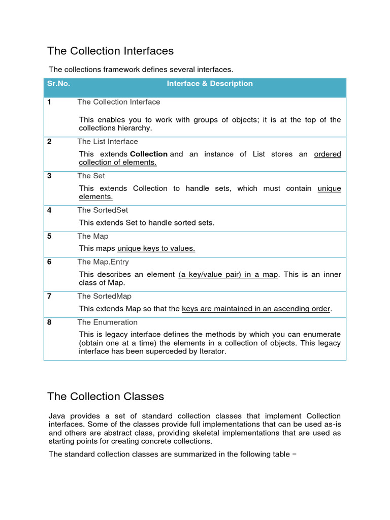 Java Collection Interfaces Overview | PDF | Method (Computer ...