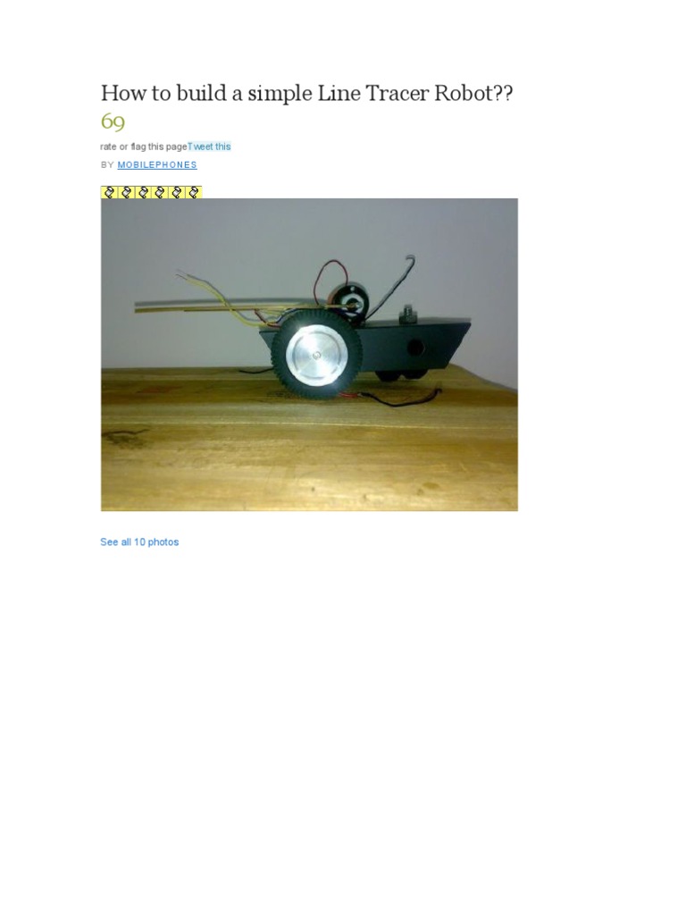 Build a Simple Line Tracer Robot | PDF | Infrared | Sensor