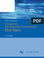 Eisenberg. Grundriss Der Deutschen Grammatik. Der Satz.
