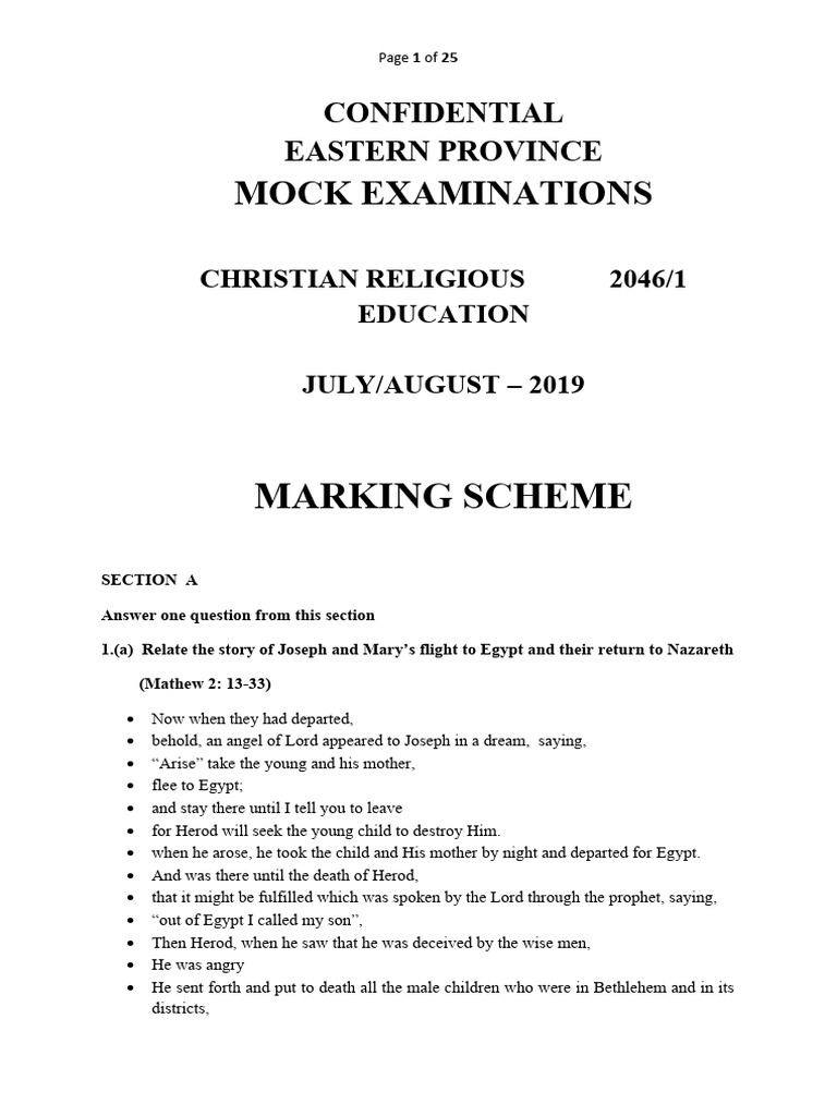 2046 Christian Education Mock Exam Guide | PDF | Jesus | Religious ...