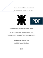 Producción de Hidrogeno Por Reformado Catalítico de Glicerol - Mattalia - Sacco - V27