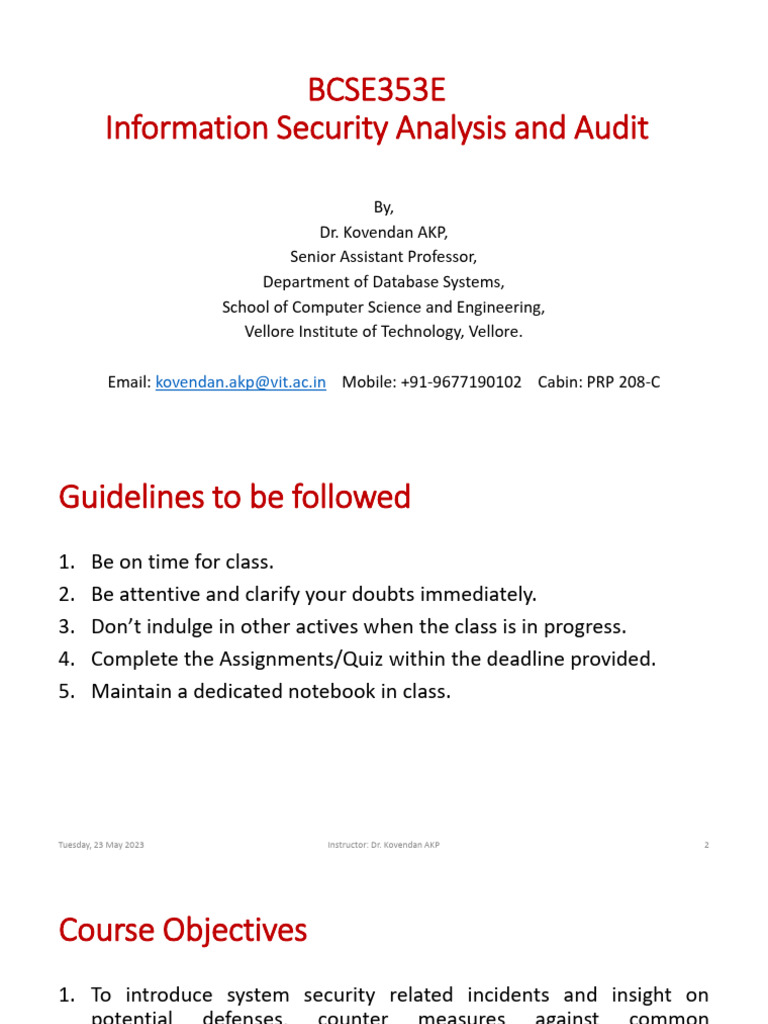 1 Information Security Fundamentals 25-04-2023 | PDF | Computer Access ...