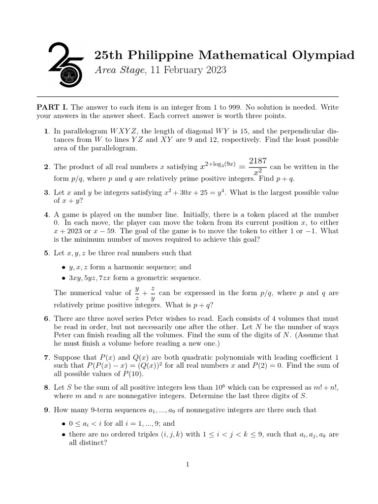 Pmo 25 area stage pdf numbers real number
