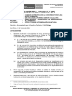 Resolución Final 078-2024/Iln-Cpc: Sanción: Amonestación Por Infracción Al Artículo 19 Del Código