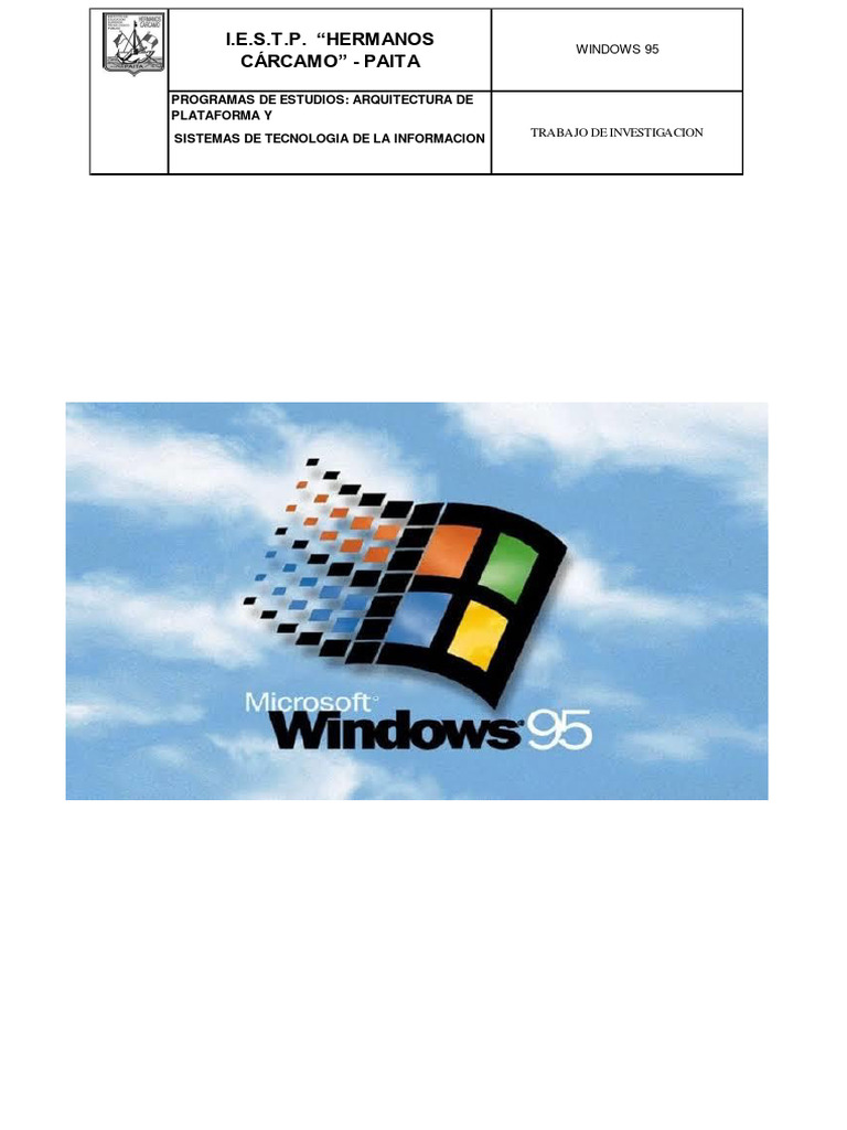 Windows 95 - Grupo 2 | PDF | Microsoft Windows | Ciencias de la Computación