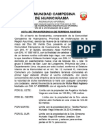 Acta de Transferencia de Terreno Rustico