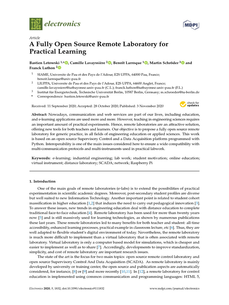 Open Source Remote Lab for Engineering | PDF | World Wide Web ...