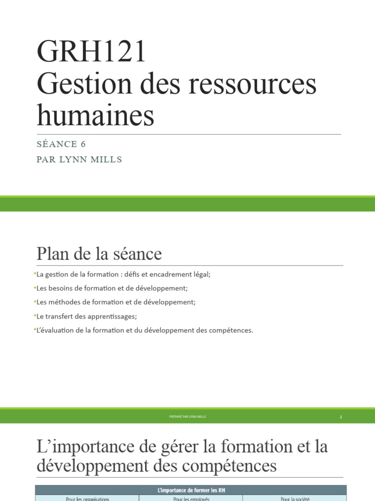 Gestion de la formation en RH | PDF | Gestion des ressources humaines