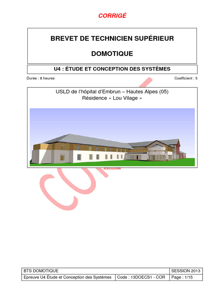 Corrigé BTS Domotique 2013 | PDF | Adresse IP | Soupape
