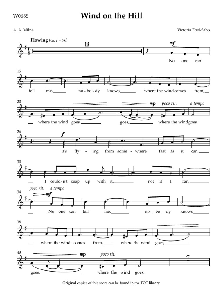 Wind On The Hill - Vocal Score | PDF