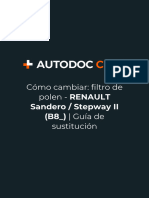 Cómo Cambiar - Filtro de Polen - RENAULT Sandero - Stepway II (B8 - ) - Guía de Sustitución