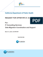 Response To RFO 23-10831 - Data Migration Coordination and Support - Xfusion Technologies CDPH