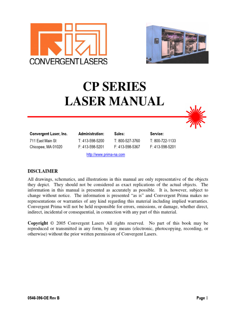 Manual 0546-396-OE Rev B | PDF | High Voltage | Laser