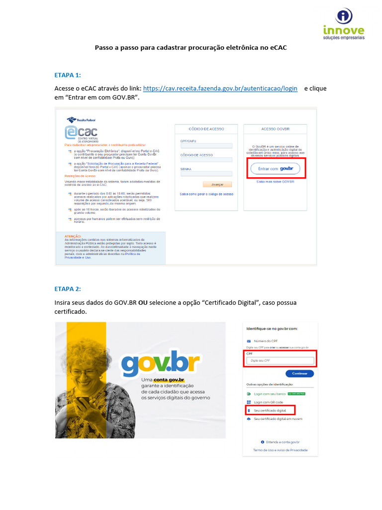 Passo a passo para cadastrar procura o eletr nica no ecac lcg pdf