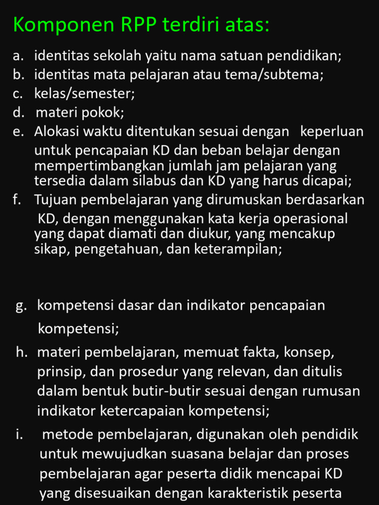 Komponen dan Prinsip Penyusunan RPP | PDF | Karier & Perkembangan