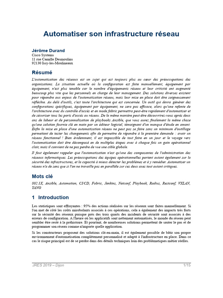 Automatisation efficace des réseaux | PDF | Serveur (Informatique ...