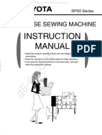 Toyota SB20 Sewing Machine Instruction Manual