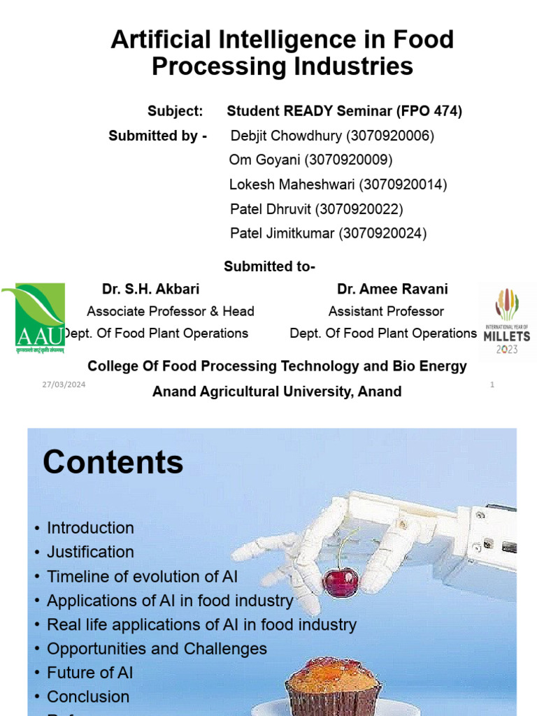 Ai Transforming Food Processing Industry Pdf Artificial