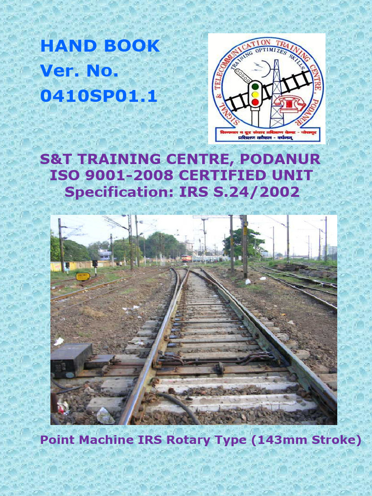 IRS Rotary Type Point Machine Overview | PDF | Gear | Electric Motor