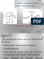 CHE 2212:descriptive Inorganic Chemistry Organometallic Chemistry (6L)