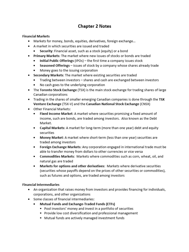 Chapter 2 Notes | Download Free PDF | Investing | Stocks